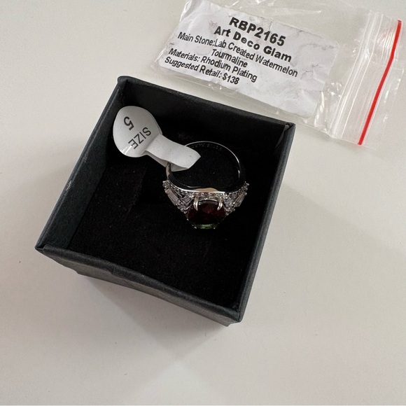 Bomb Party Art Deco Glam Ring RBP2165 Watermelon
Tourmaline Rhodium Plating - Picture 6 of 7